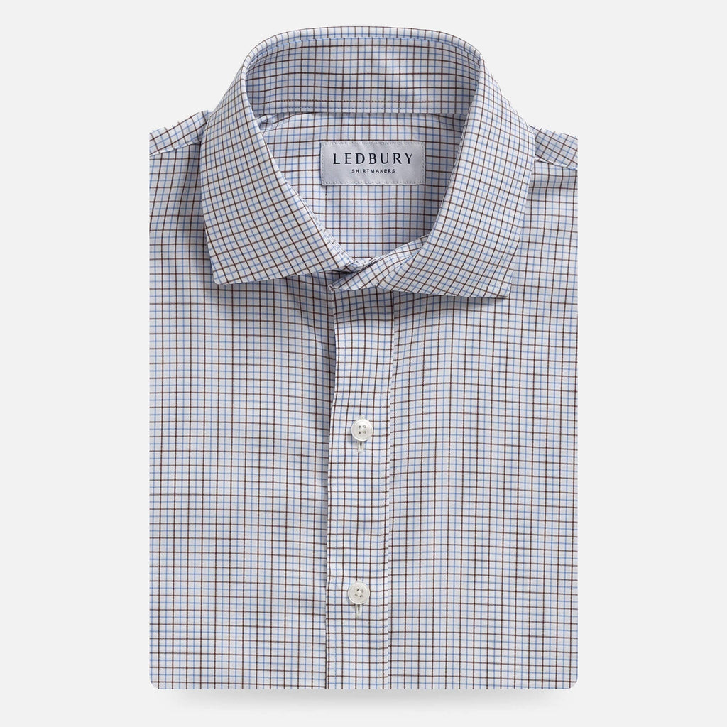 The Brown Keel Performance Twill Custom Shirt Custom Dress Shirt- Ledbury