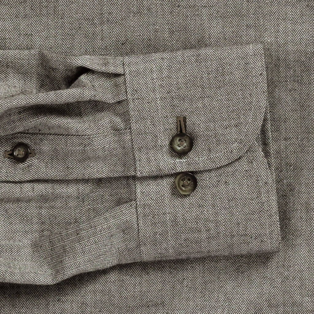 The Brown Andover Herringbone Custom Shirt Custom Casual Shirt- Ledbury