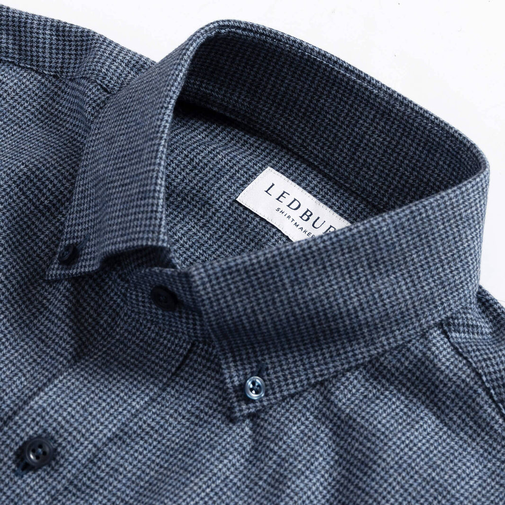 The Blue Conlon Houndstooth Custom Shirt Custom Casual Shirt- Ledbury