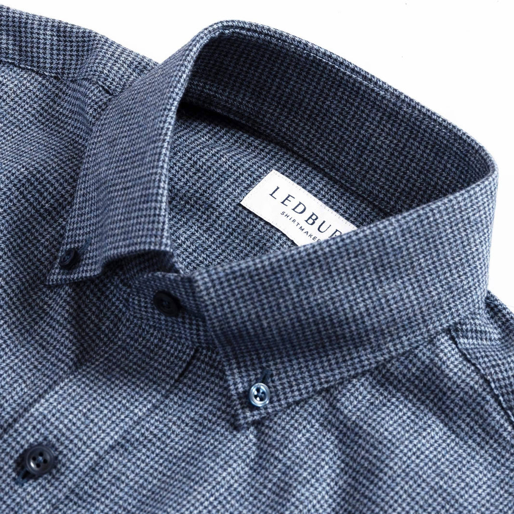 The Blue Conlon Houndstooth Custom Shirt Custom Casual Shirt- Ledbury