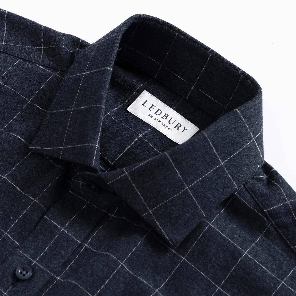 The Navy Conlon Windowpane Custom Shirt Custom Casual Shirt- Ledbury