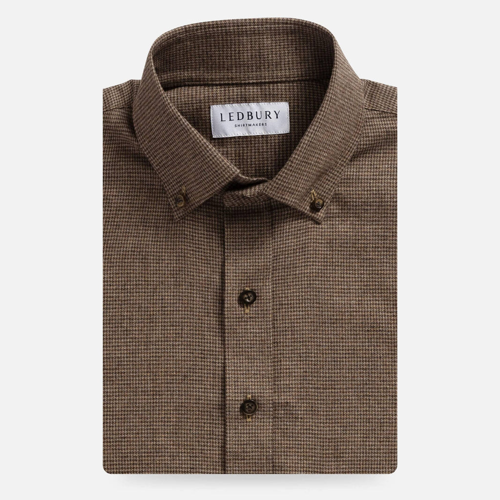 The Brown Conlon Houndstooth Custom Shirt Custom Casual Shirt- Ledbury