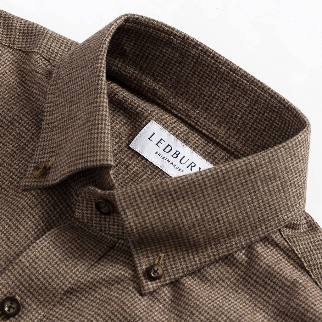 The Brown Conlon Houndstooth Custom Shirt Custom Casual Shirt- Ledbury