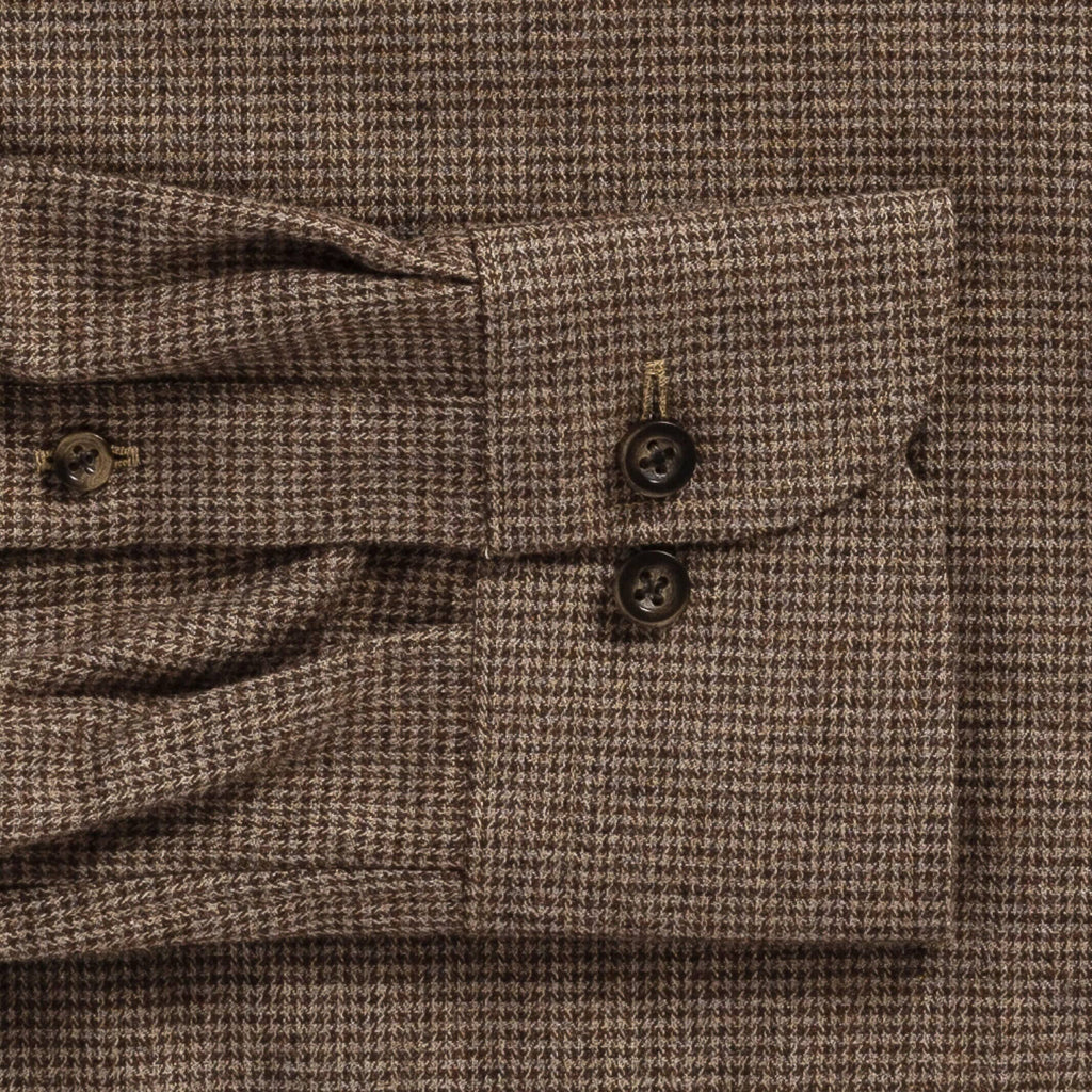 The Brown Conlon Houndstooth Custom Shirt Custom Casual Shirt- Ledbury