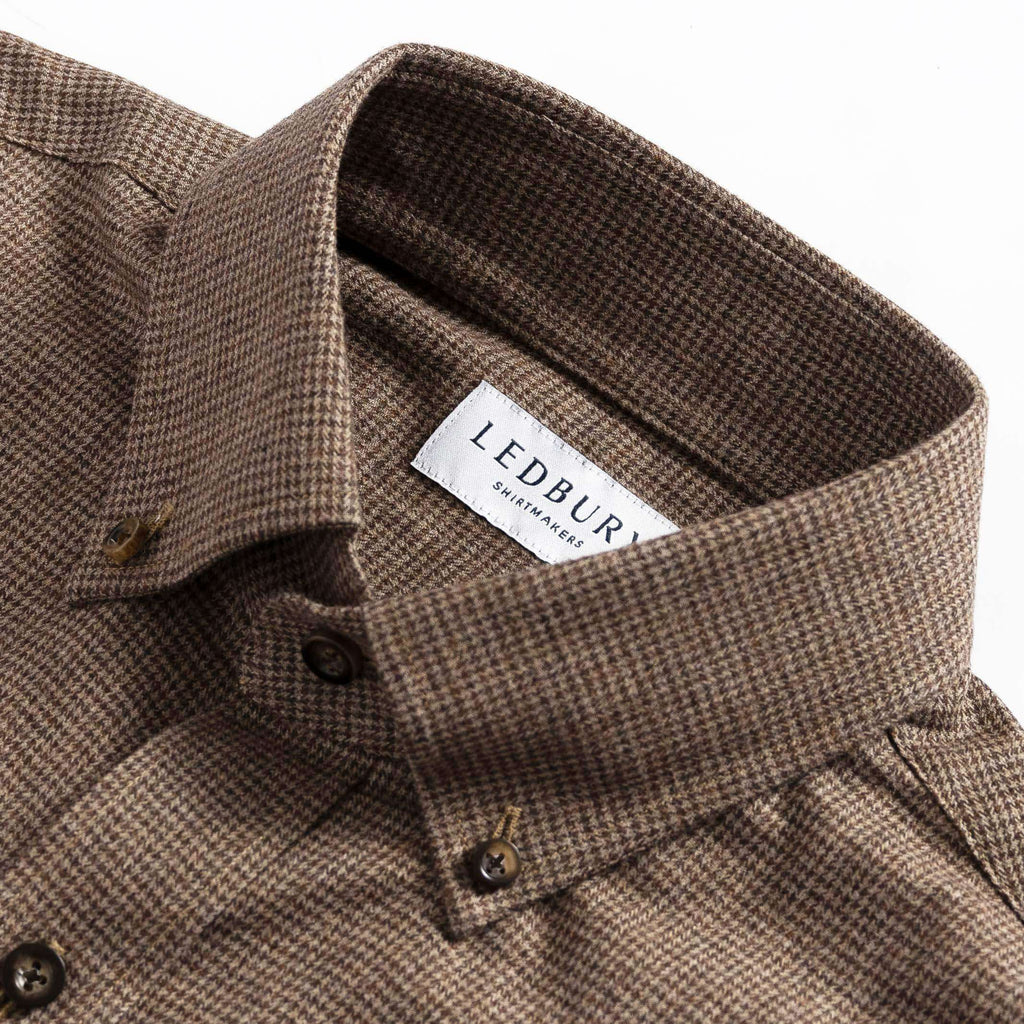 The Brown Conlon Houndstooth Custom Shirt Custom Casual Shirt- Ledbury