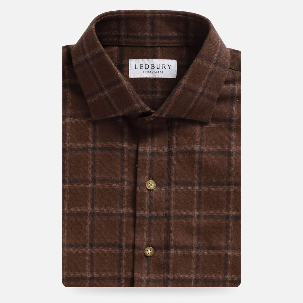 The Rustic Brown Woodly Plaid Custom Shirt Custom Casual Shirt- Ledbury