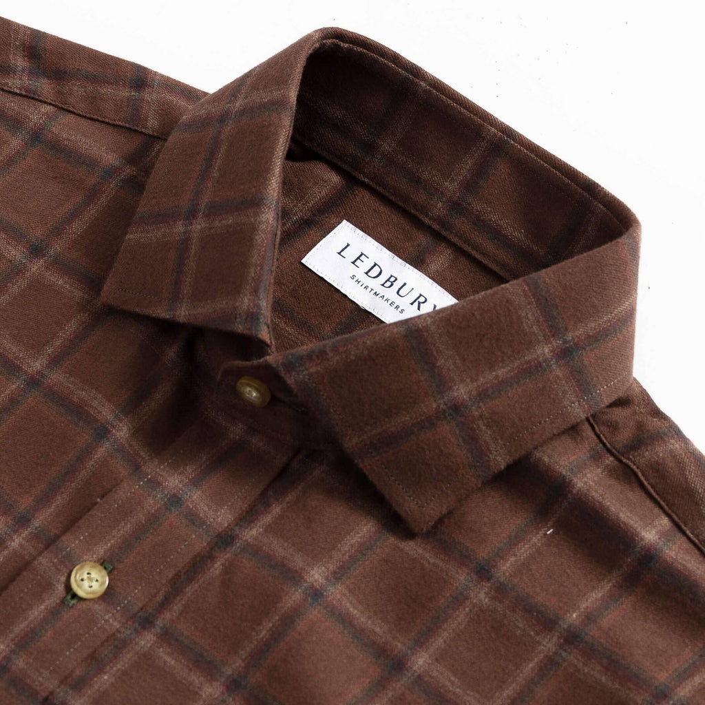 The Rustic Brown Woodly Plaid Custom Shirt Custom Casual Shirt- Ledbury