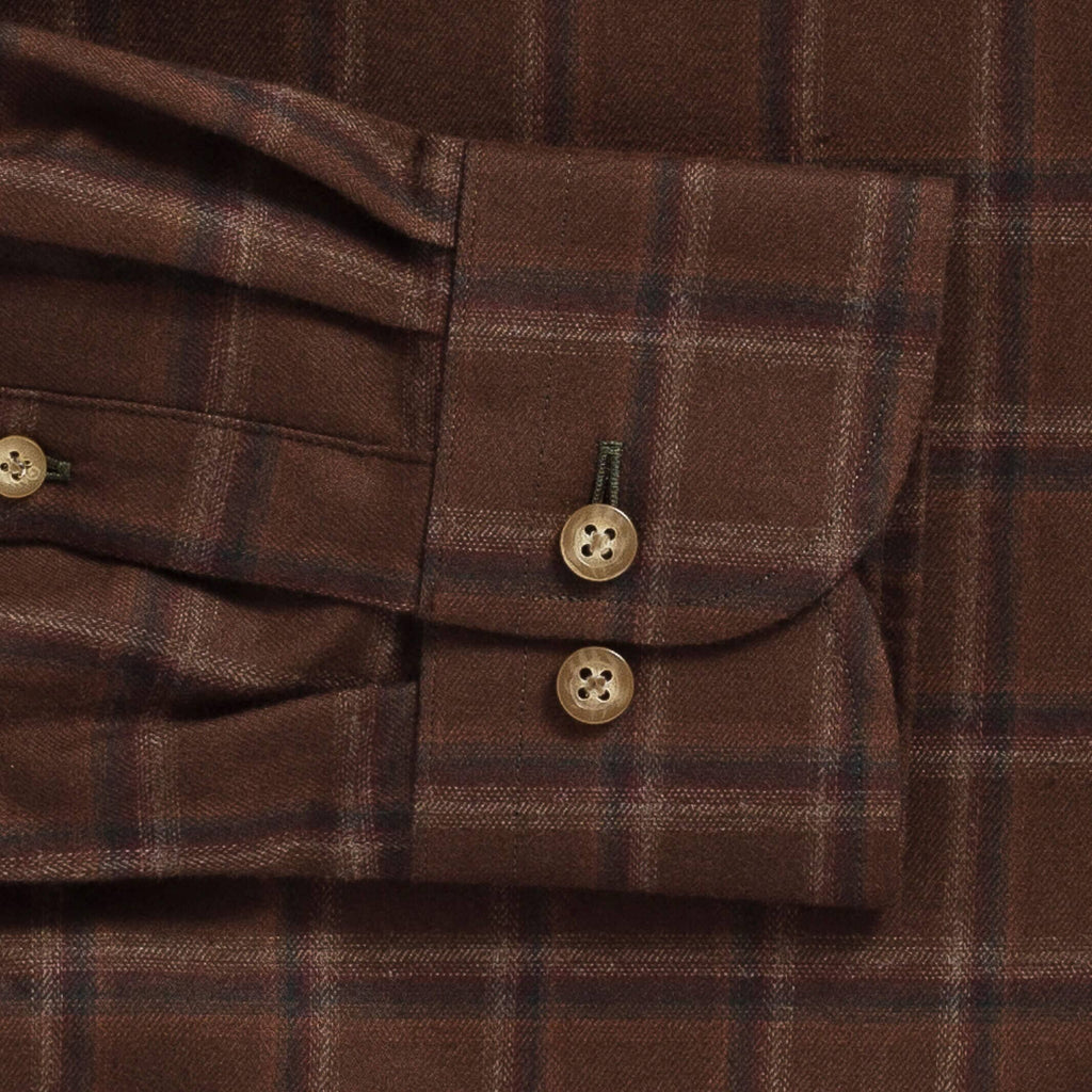 The Rustic Brown Woodly Plaid Custom Shirt Custom Casual Shirt- Ledbury