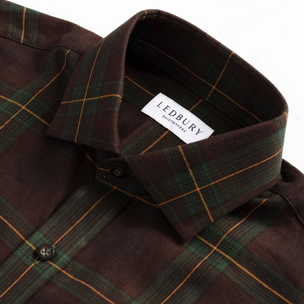 The Dark Brown Woodly Plaid Custom Shirt Custom Casual Shirt- Ledbury