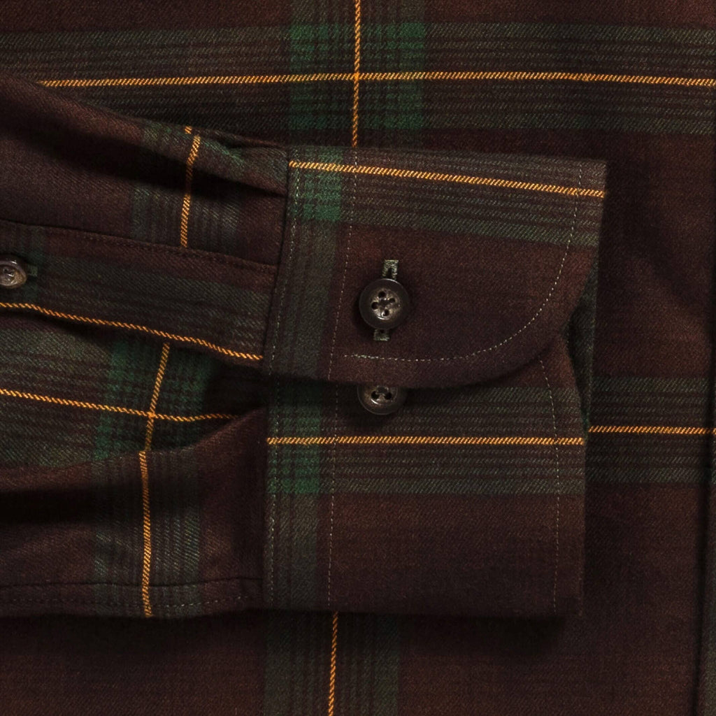 The Dark Brown Woodly Plaid Custom Shirt Custom Casual Shirt- Ledbury