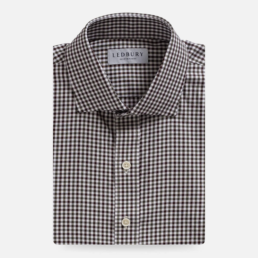 The Brown and Olive Delinger Check Custom Shirt Custom Casual Shirt- Ledbury