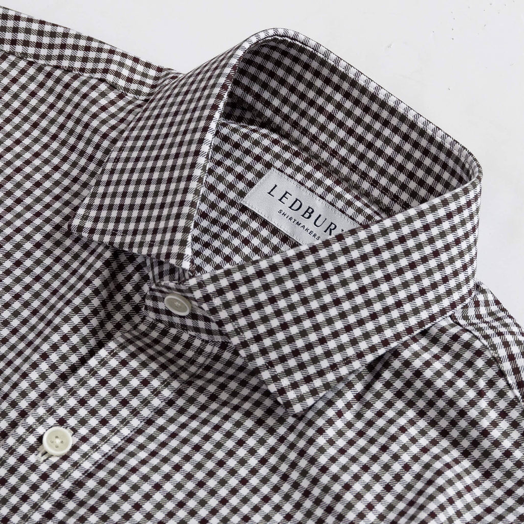 The Brown and Olive Delinger Check Custom Shirt Custom Casual Shirt- Ledbury