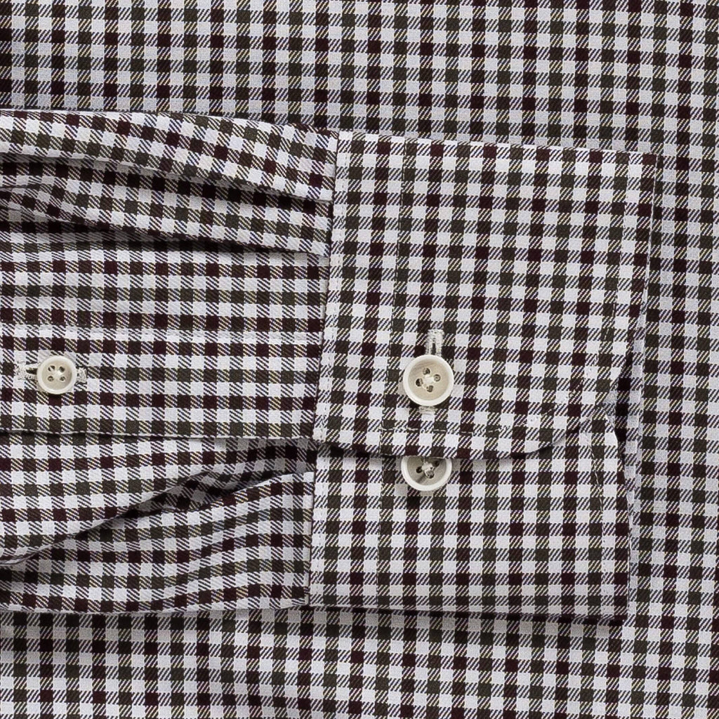 The Brown and Olive Delinger Check Custom Shirt Custom Casual Shirt- Ledbury