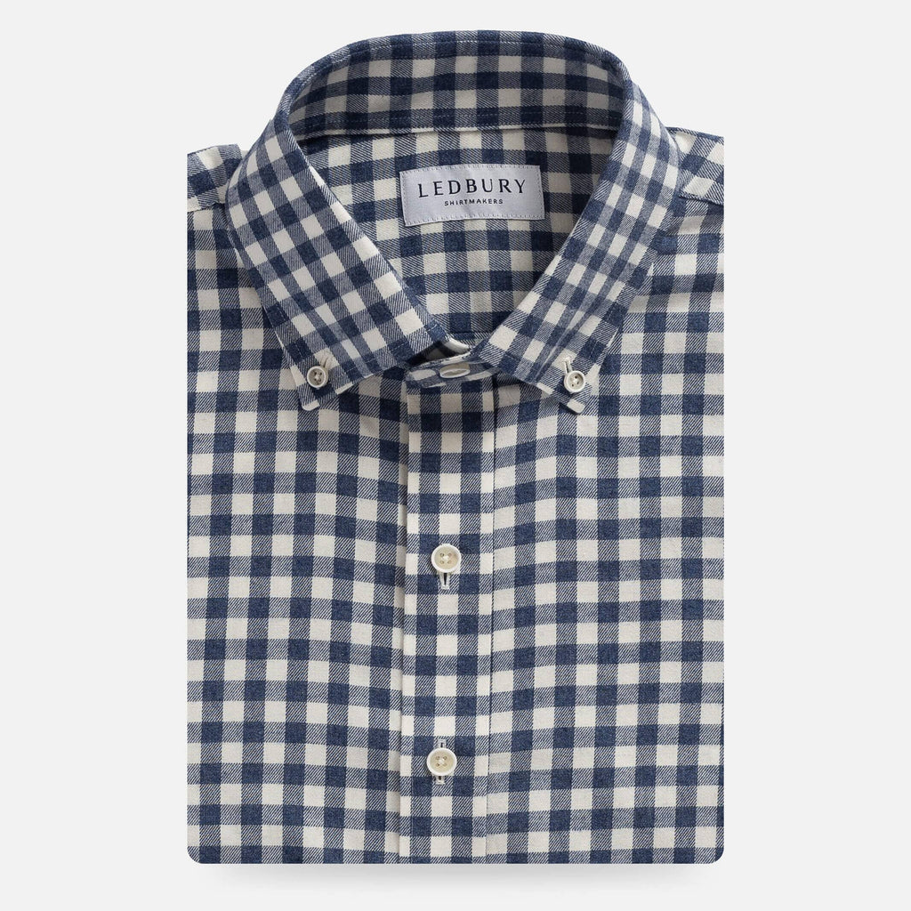 The Smoky Blue Rogers Gingham Custom Shirt Custom Casual Shirt- Ledbury