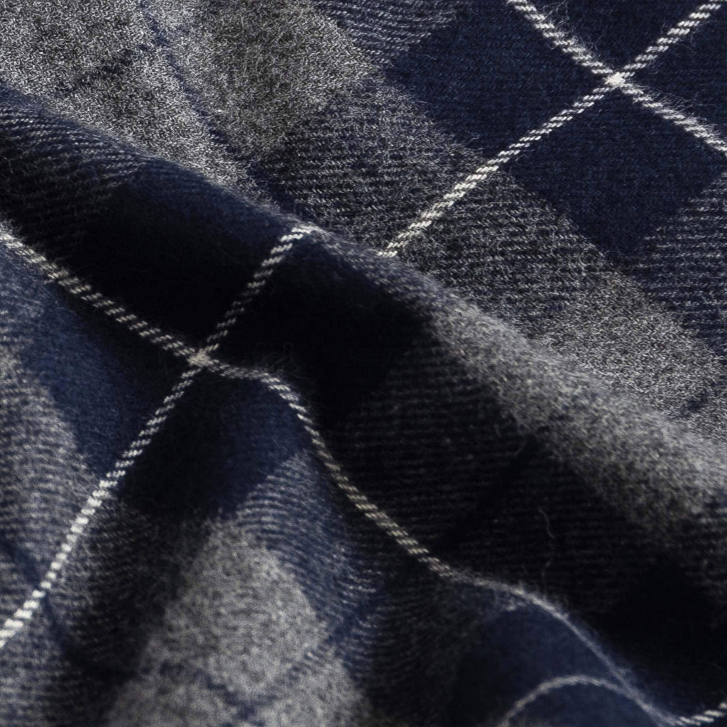 The Smoke Navy Arnold Flannel Custom Shirt Custom Casual Shirt- Ledbury