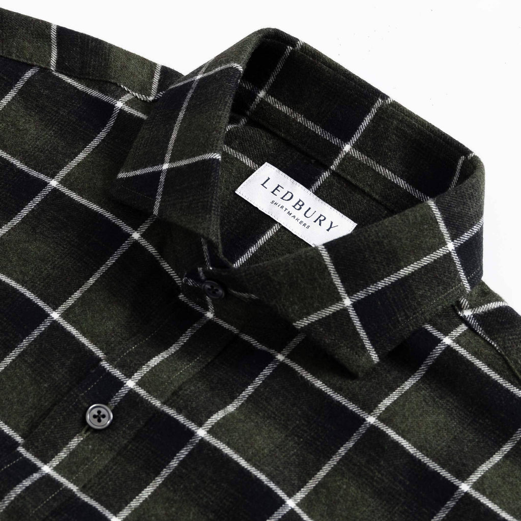 The Evergreen Arnold Flannel Custom Shirt Custom Casual Shirt- Ledbury