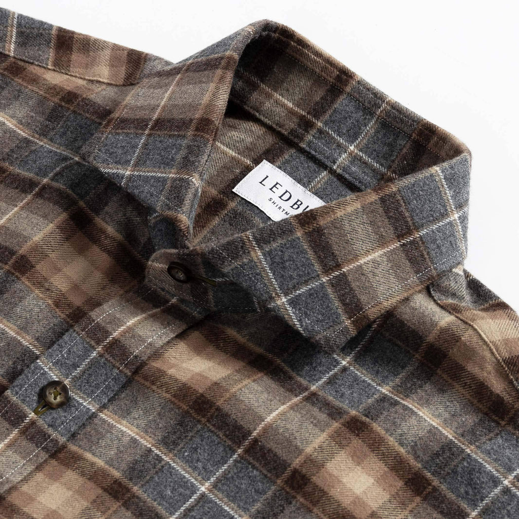 The Tobacco Arnold Flannel Custom Shirt Custom Casual Shirt- Ledbury