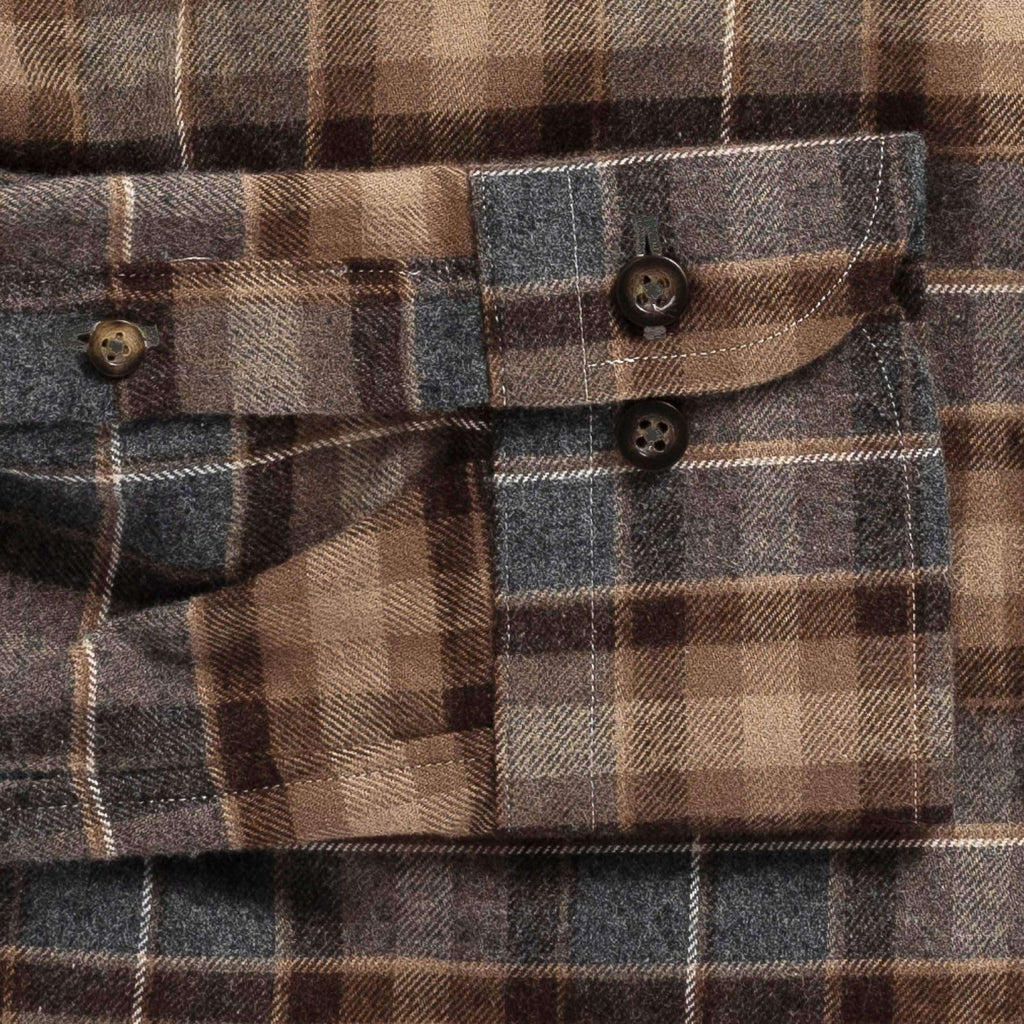 The Tobacco Arnold Flannel Custom Shirt Custom Casual Shirt- Ledbury