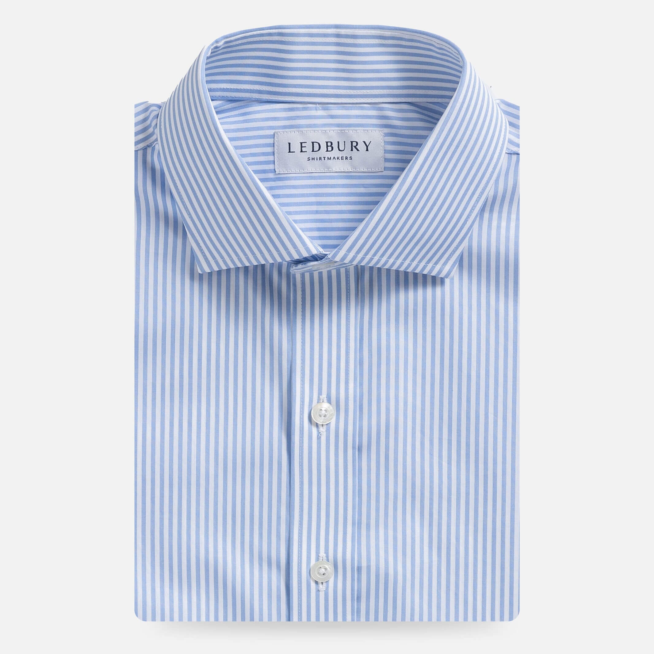 The Blue Regent 120s Poplin Stripe Custom Shirt Custom Dress Shirt- Ledbury