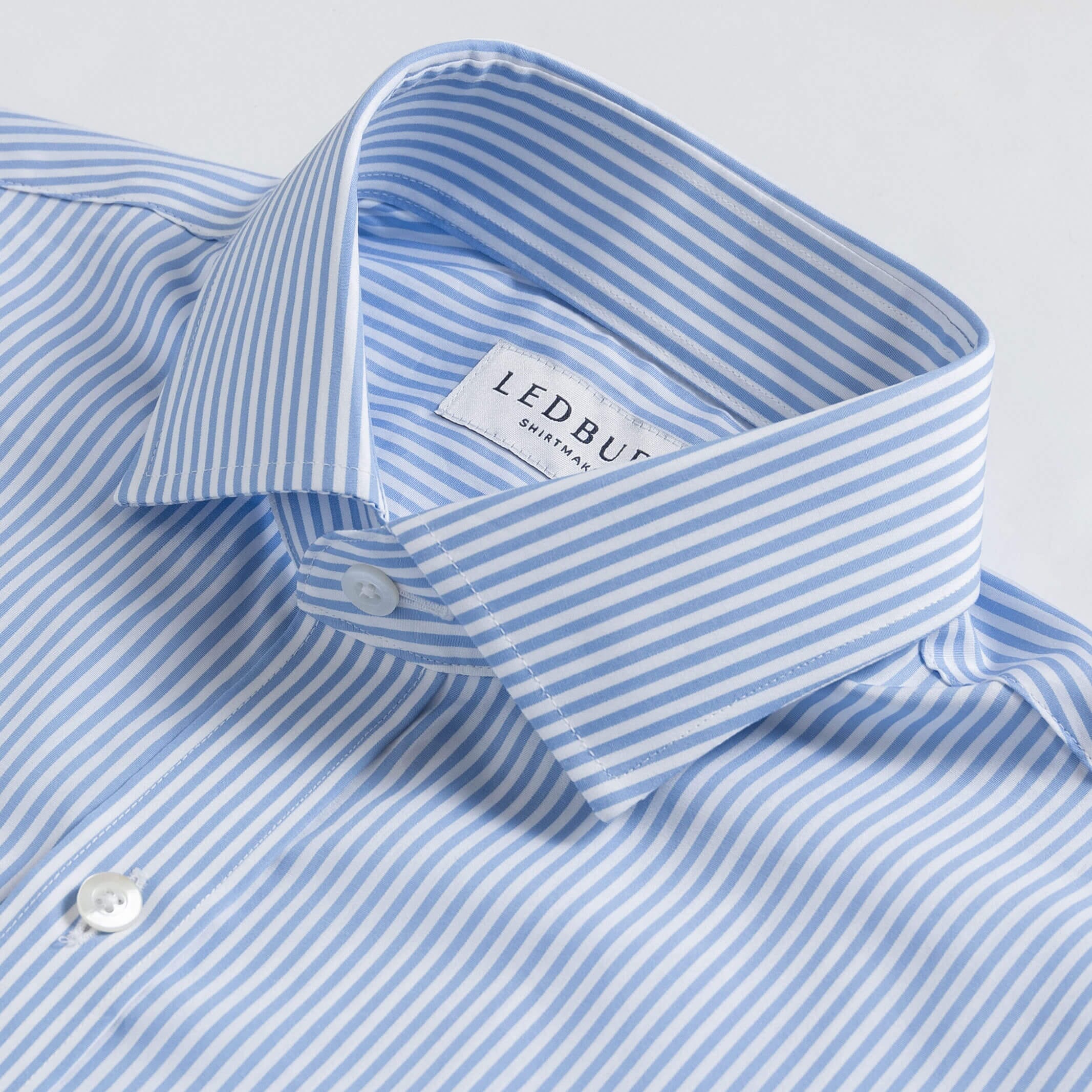 The Blue Regent 120s Poplin Stripe Custom Shirt Custom Dress Shirt- Ledbury