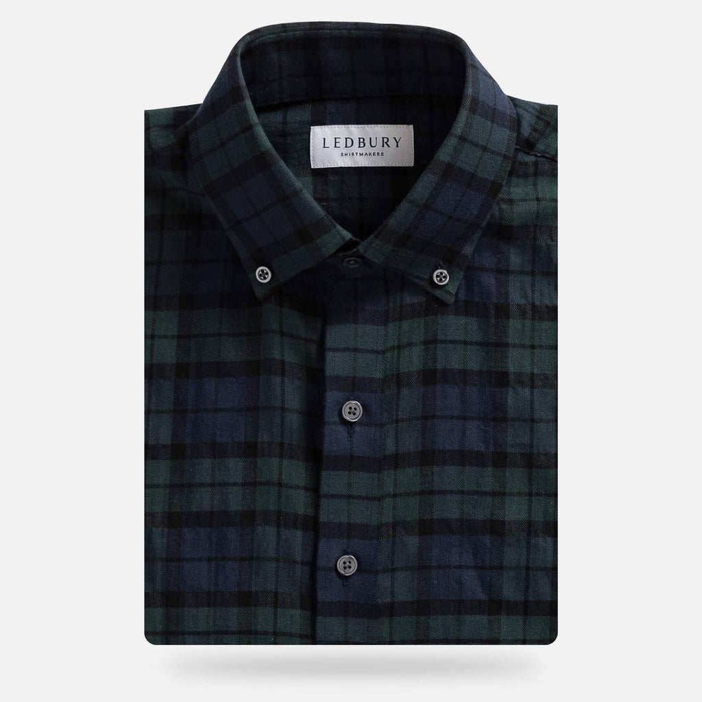 The Evergreen Brooks Brushed Herringbone Custom Shirt Custom Casual Shirt- Ledbury