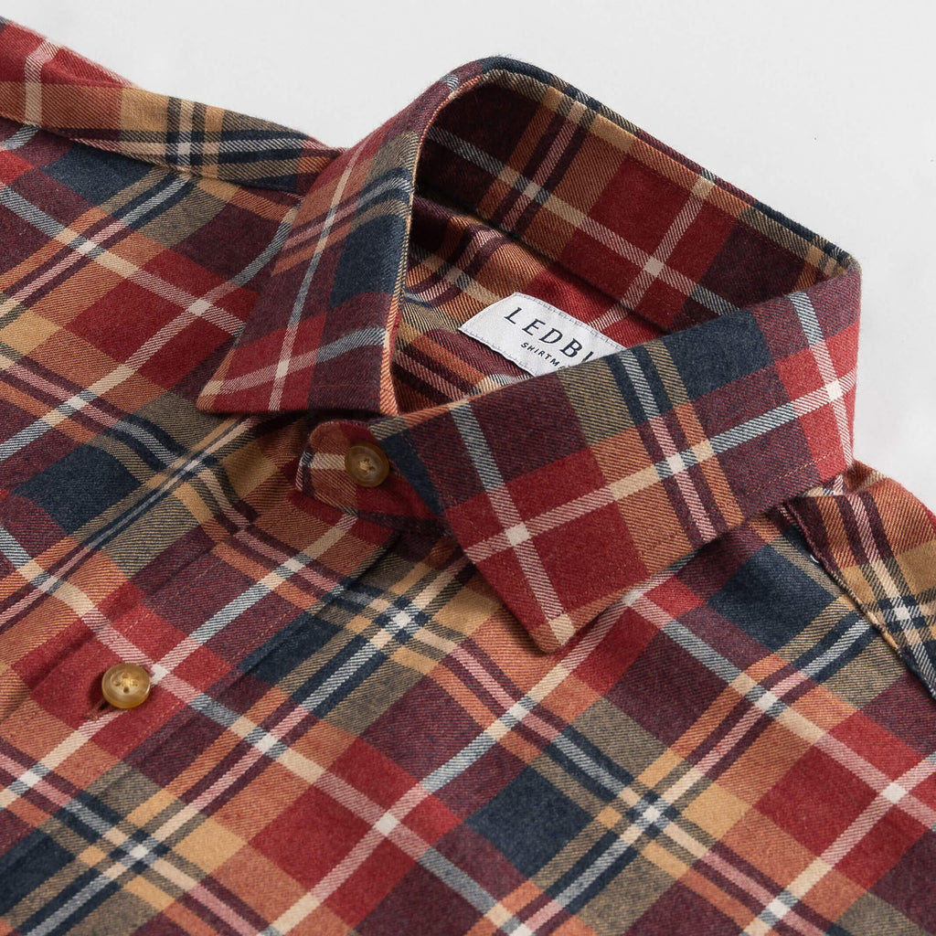 The Vintage Red Griffin Flannel Custom Shirt Custom Casual Shirt- Ledbury