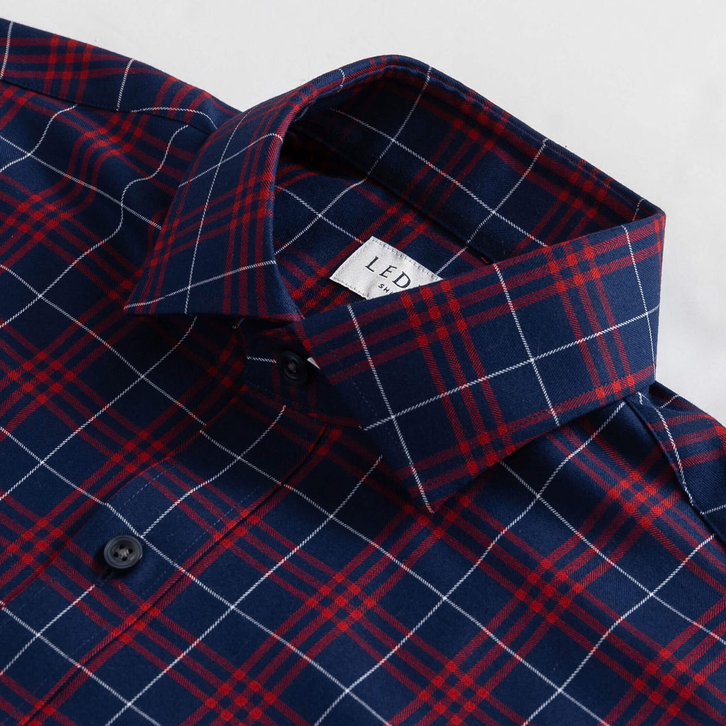 The Red Jensen Plaid Custom Shirt Custom Casual Shirt- Ledbury