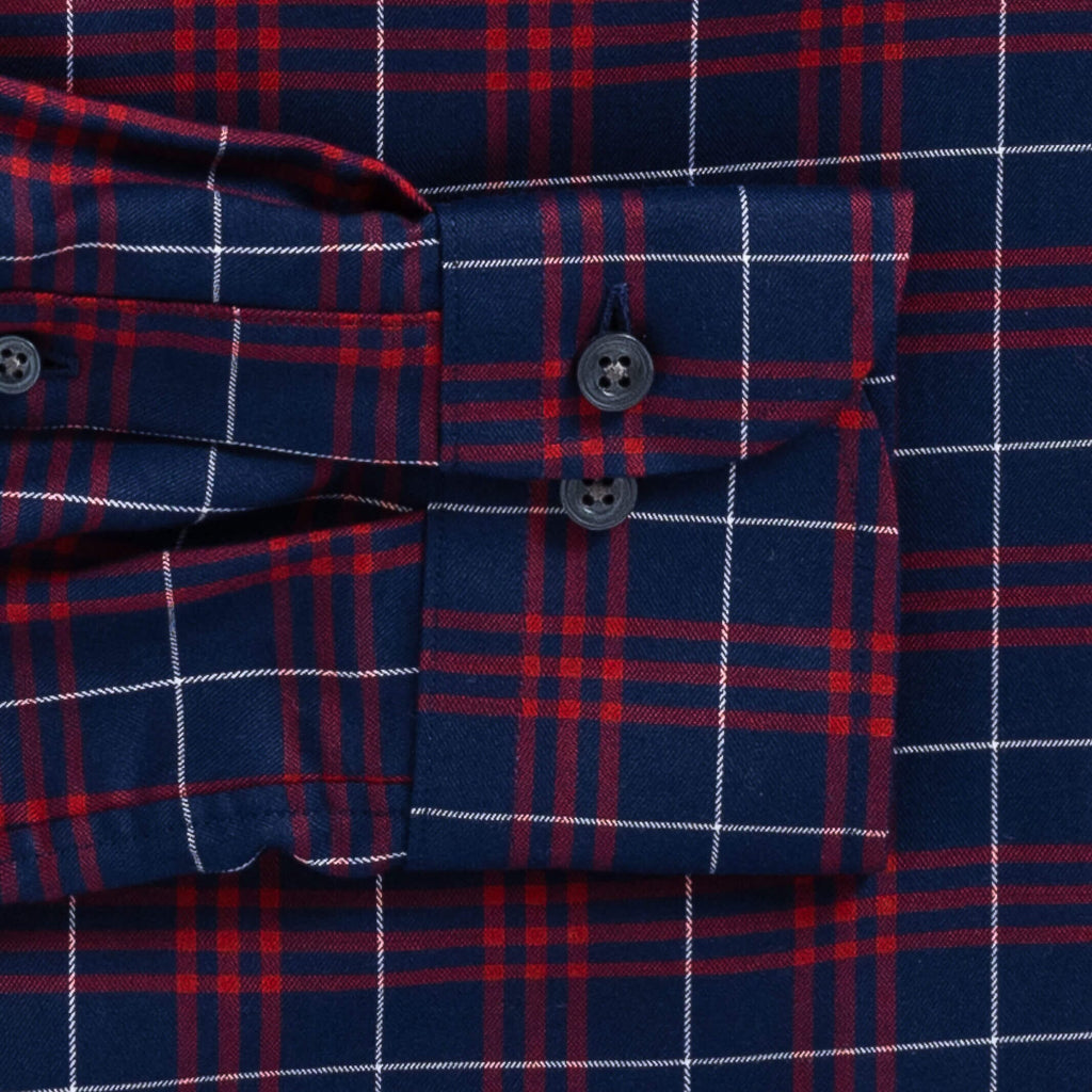 The Red Jensen Plaid Custom Shirt Custom Casual Shirt- Ledbury