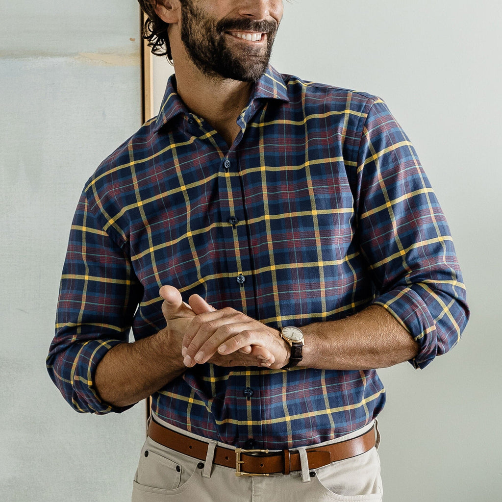 The Blue Berkley Plaid Custom Shirt Custom Casual Shirt- Ledbury