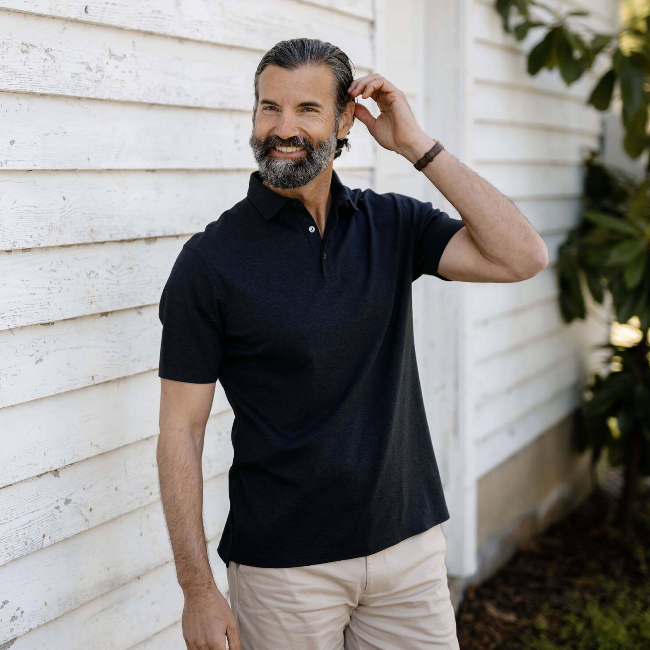 The Charcoal Heather Arlon Knit Custom Polo Custom Polo- Ledbury