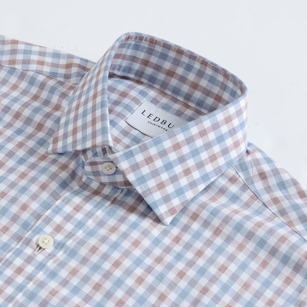 The Brown Arville Comfort Stretch Custom Shirt Custom Dress Shirt- Ledbury