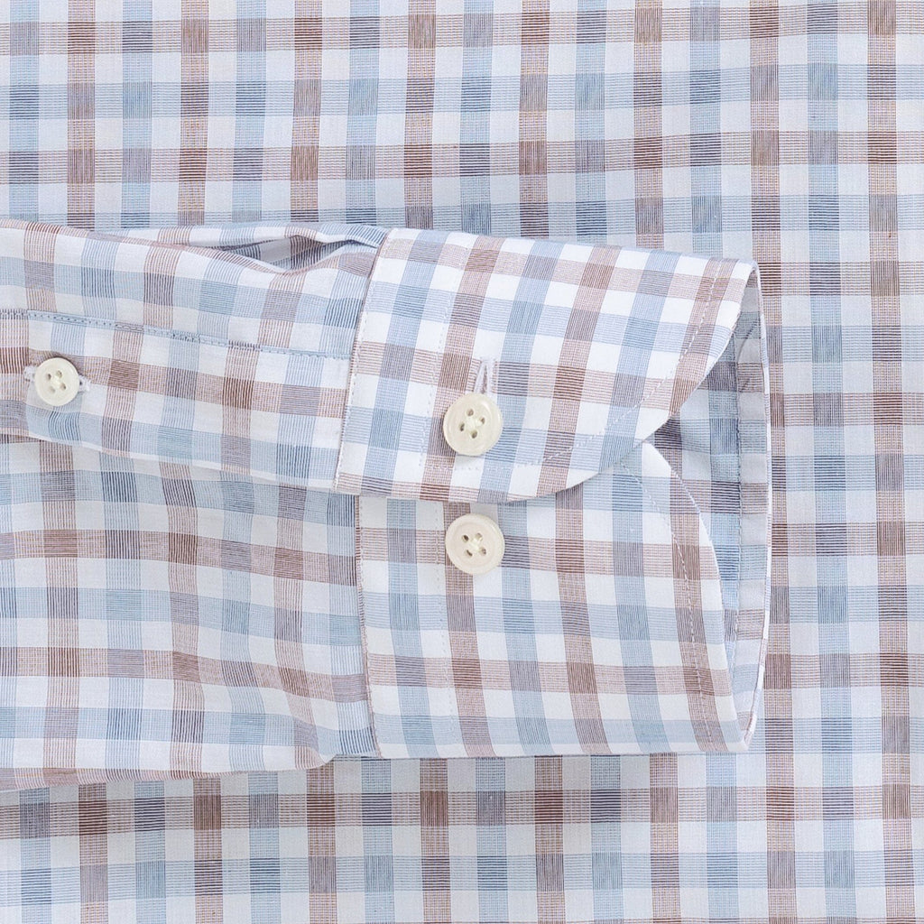 The Brown Arville Comfort Stretch Custom Shirt Custom Dress Shirt- Ledbury