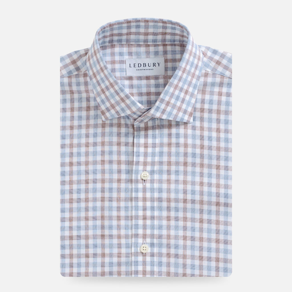 The Brown Arville Comfort Stretch Custom Shirt Custom Dress Shirt- Ledbury