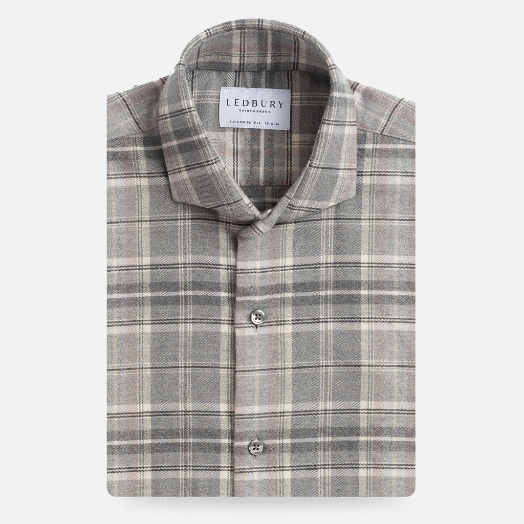 The Light Grey Callisto Plaid Custom Shirt Custom Casual Shirt- Ledbury