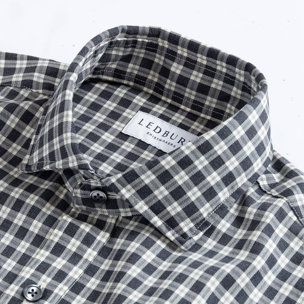 The Charcoal Thomas Mason Hartney Flannel Custom Shirt Custom Casual Shirt- Ledbury