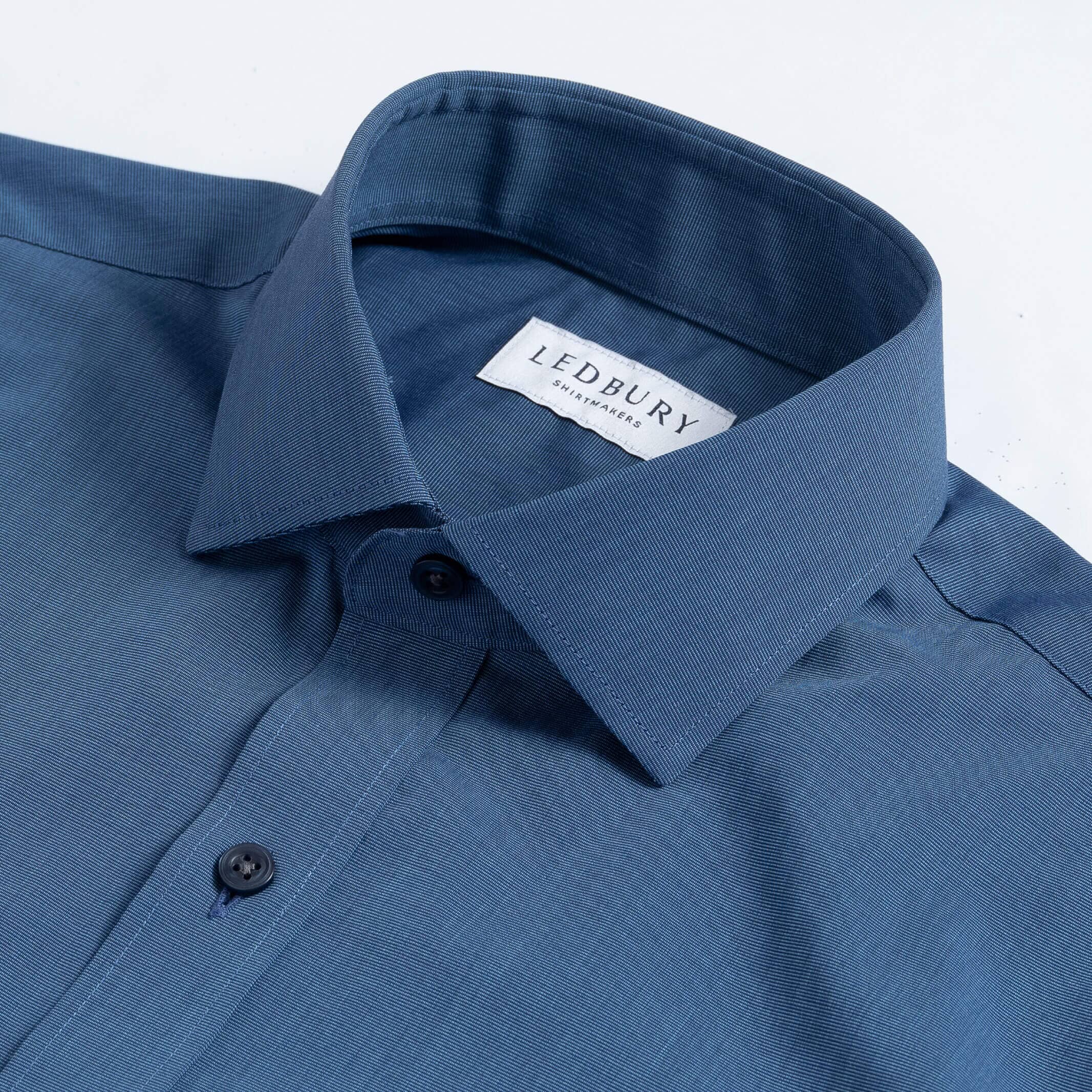 The Dark Blue Pearce End on End Custom Shirt – Ledbury