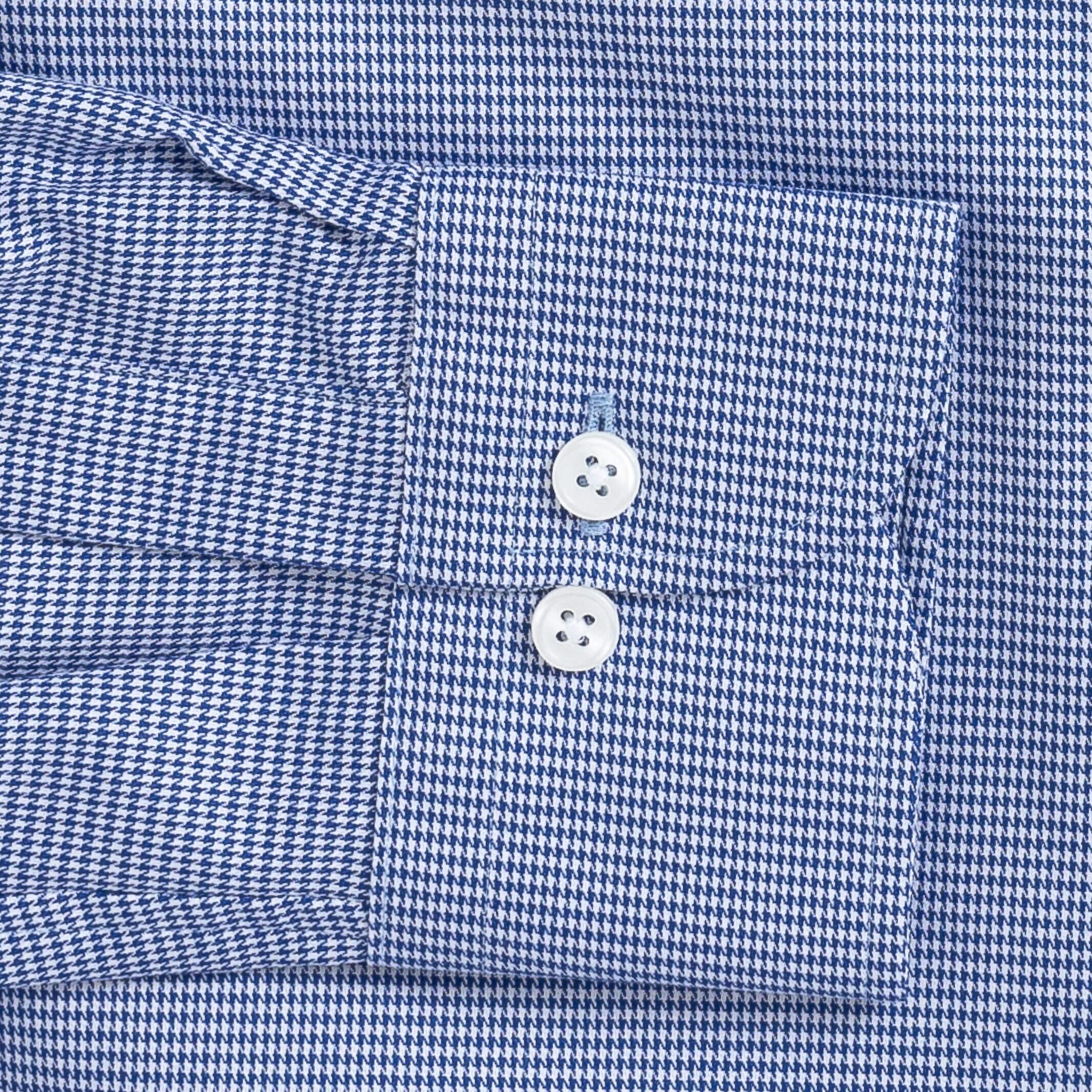 The Navy Blue McCartney Houndstooth Custom Shirt – Ledbury