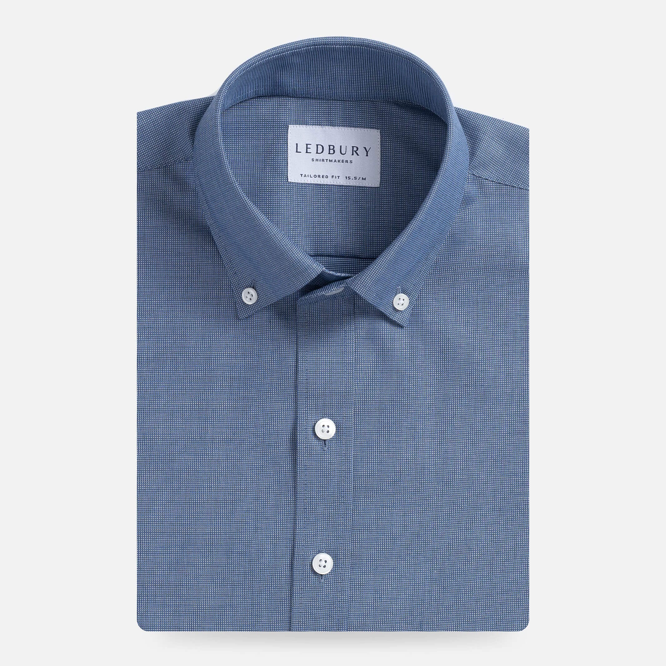 The Navy Evans Wrinkle Resistant Oxford Dress Shirt Dress Shirt- Ledbury