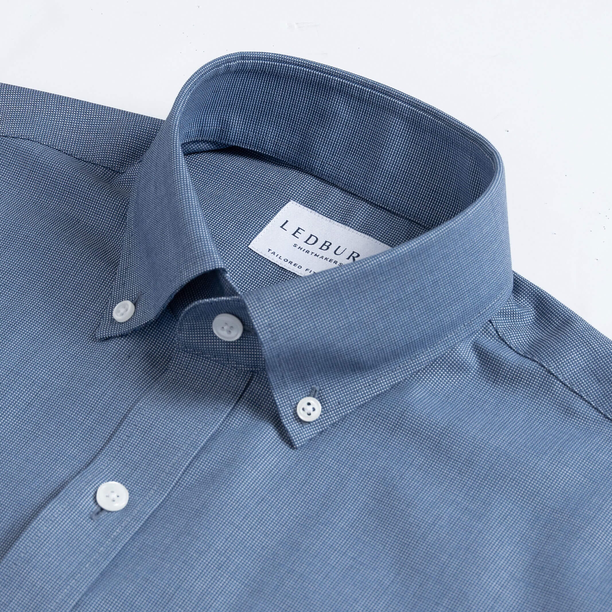 The Navy Evans Wrinkle Resistant Oxford Dress Shirt Dress Shirt- Ledbury