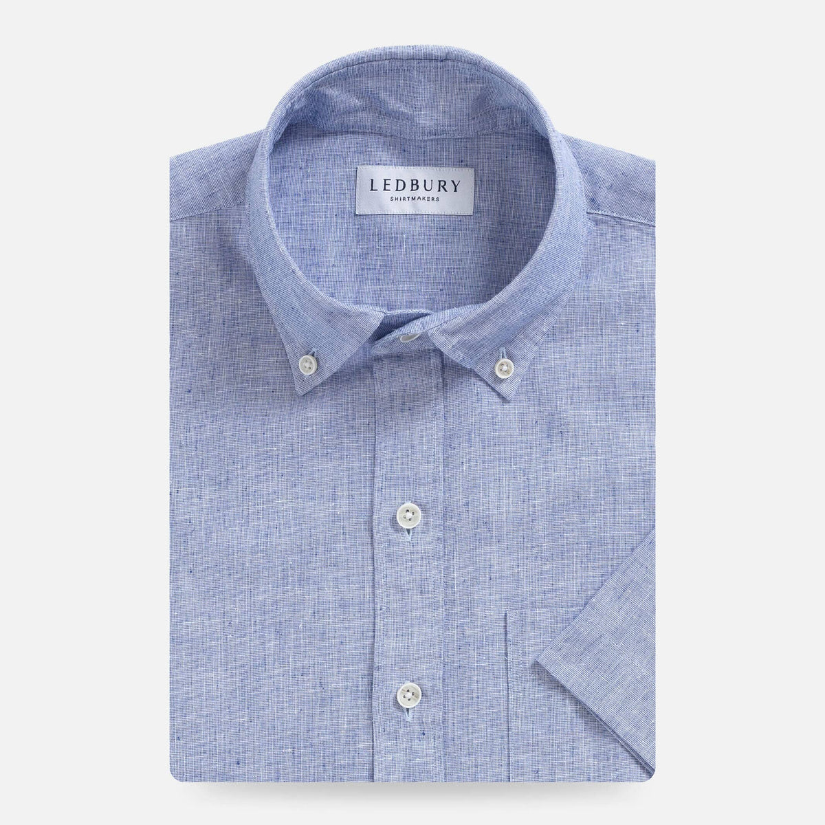 The Blue Short Sleeve Barretto Cotton Linen Custom Shirt – Ledbury