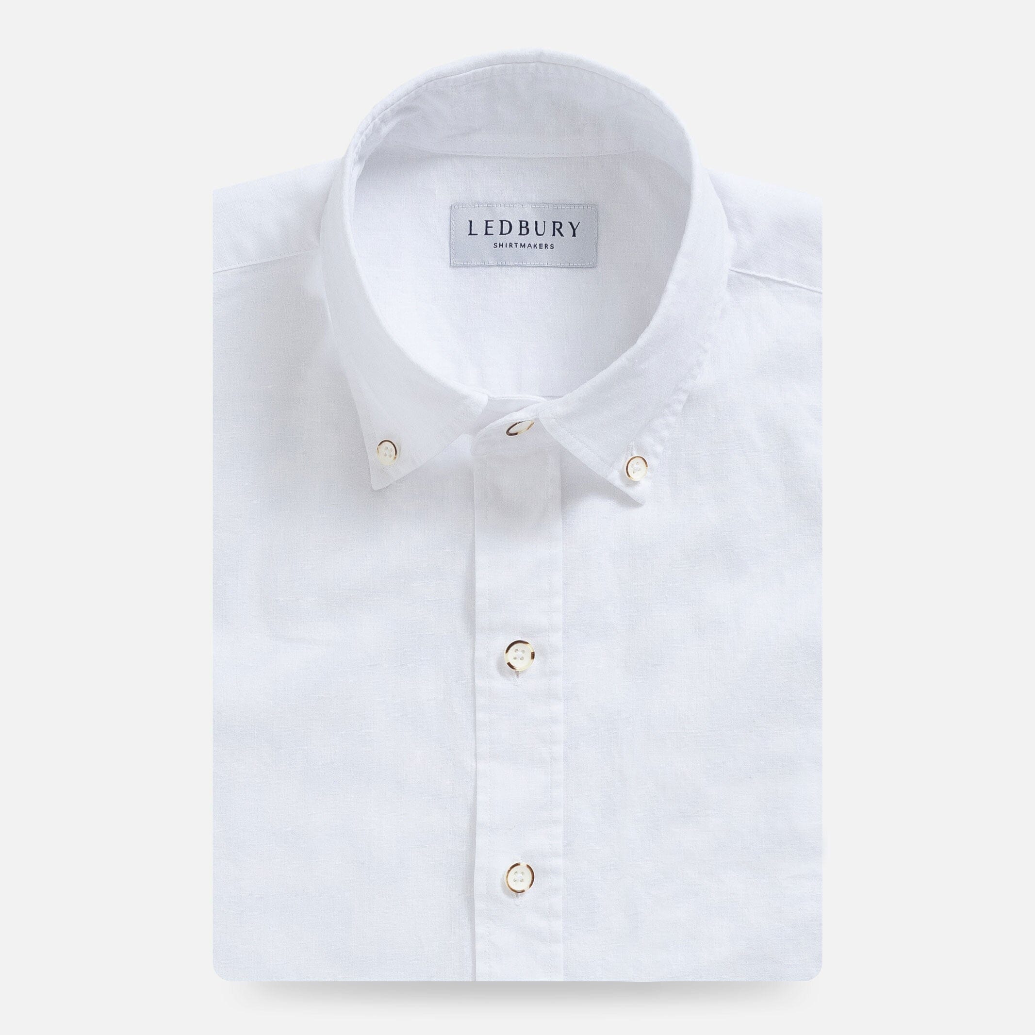 The White Barretto Cotton Linen Custom Shirt Custom Casual Shirt- Ledbury