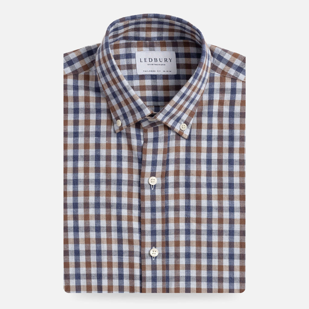 The Soft Brown Kyger Check Custom Shirt Custom Casual Shirt- Ledbury