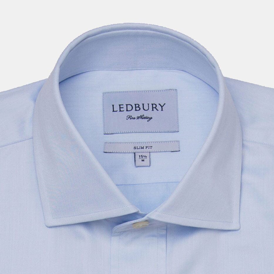 The Blue Fine Twill Spread Dress Shirt Ledbury