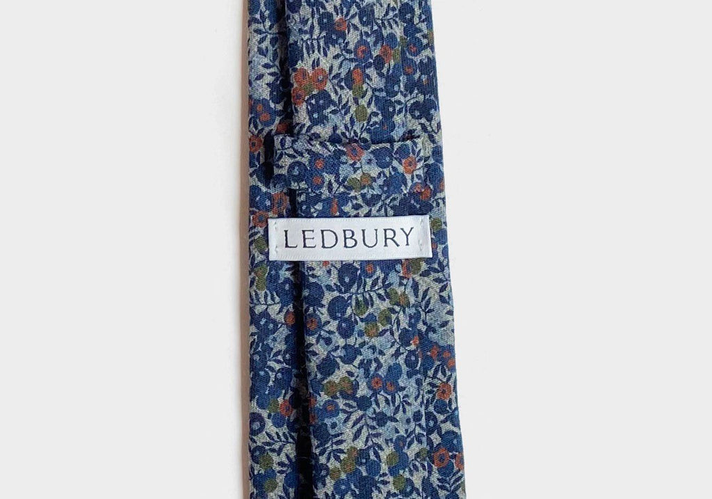 The Deep Blue Ellsworth Print Tie Tie- Ledbury