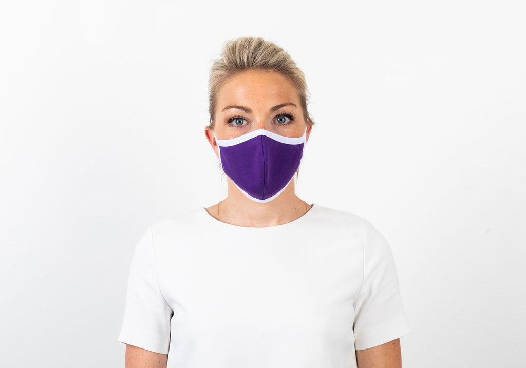 The Ross Silver Ion Jersey Antibacterial Pink & Purple Mask 2-Pack Mask- Ledbury