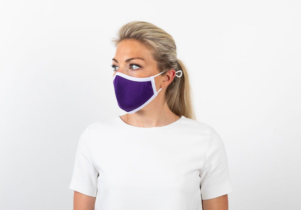 The Ross Silver Ion Jersey Antibacterial Pink & Purple Mask 2-Pack Mask- Ledbury