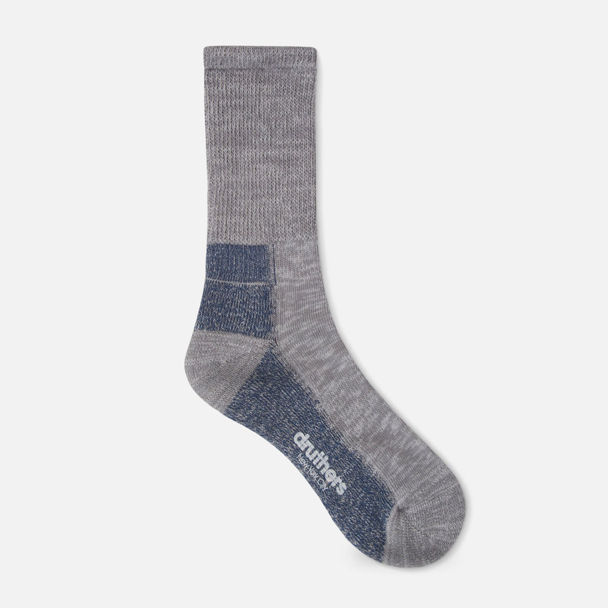 Druthers Grey Blue Mélange Organic Cotton Defender Boot Sock – Ledbury