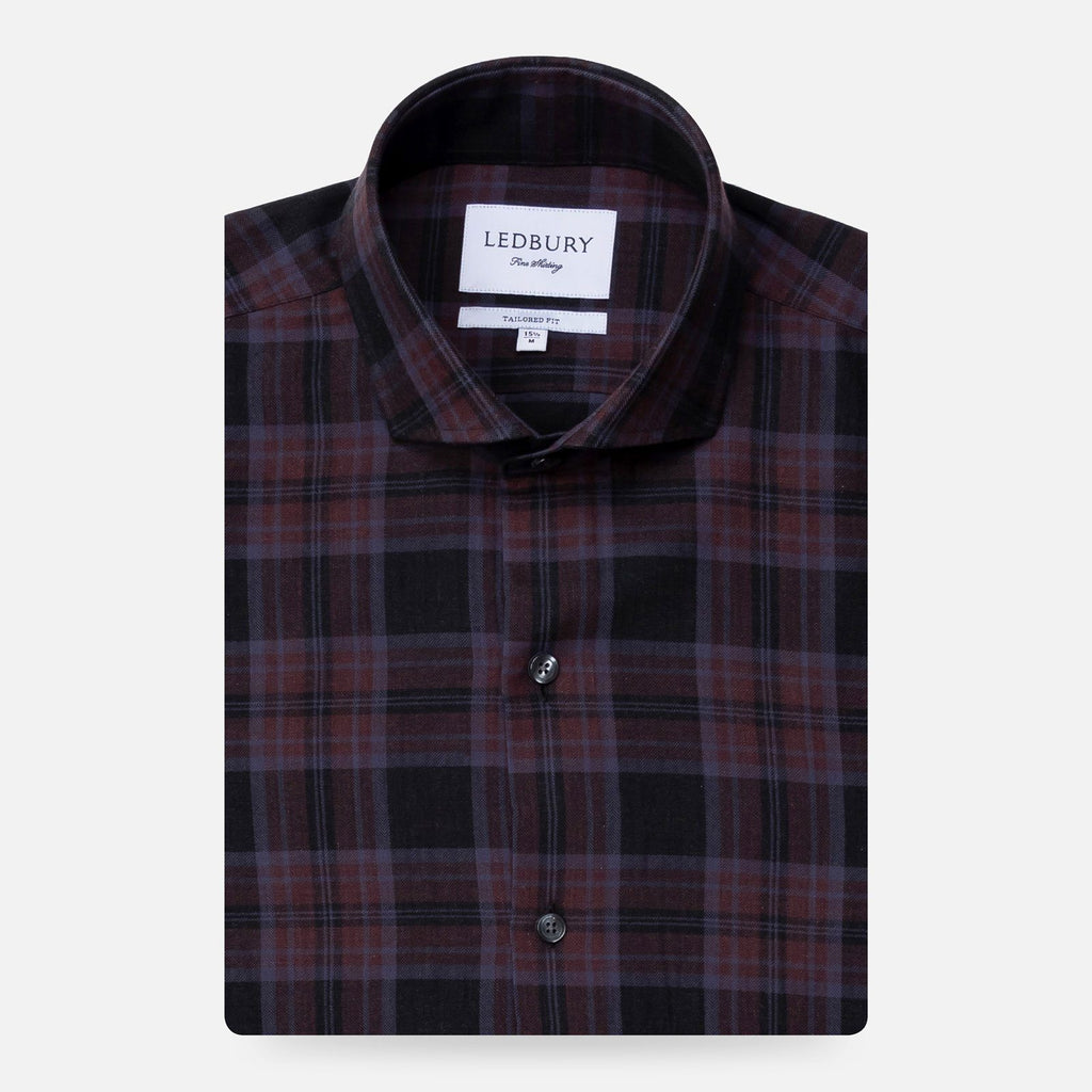 The Plum Esler Brushed Plaid Custom Shirt Custom Casual Shirt- Ledbury