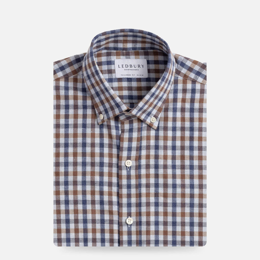 The Soft Brown Kyger Check Custom Shirt Custom Casual Shirt- Ledbury