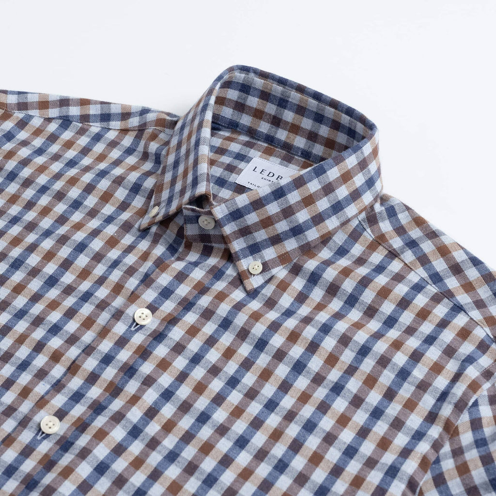 The Soft Brown Kyger Check Custom Shirt Custom Casual Shirt- Ledbury